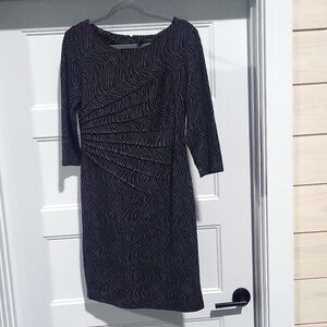 CONNECTED Apparel animal print black dress
